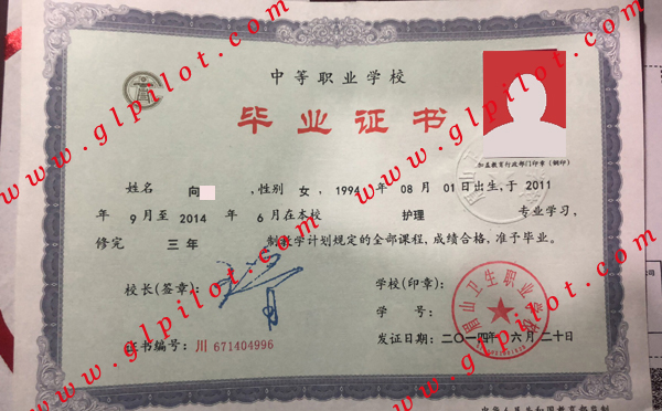 眉山卫生职业学校毕业证样本图片 眉山卫生职业学校毕业证样本图片