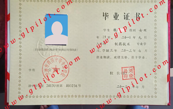 天津市药科中等专业学校毕业证样本图片 天津市药科中等专业学校毕业证样本图片