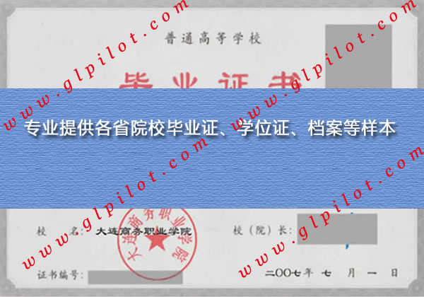 2007年大连商务职业学院毕业证样本图片 2007年大连商务职业学院毕业证样本图片