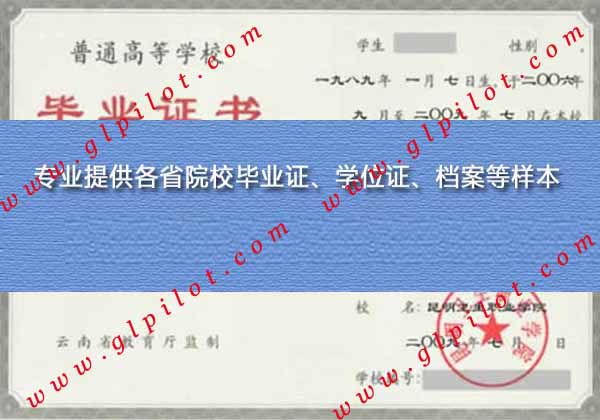 2009年昆明卫生职业学院毕业证样本图片 2009年昆明卫生职业学院毕业证样本图片