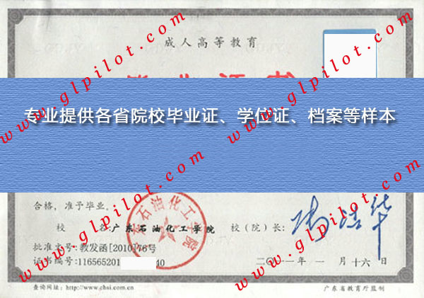 2011年北京石油化工学院毕业证样本_模板_图片