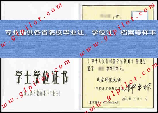 2005年北京师范大学学士学位证样本_模板_图片