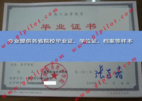 2008年番禺职业技术学院毕业证样本_模板_图片 2008年番禺职业技术学院毕业证样本_模板_图片