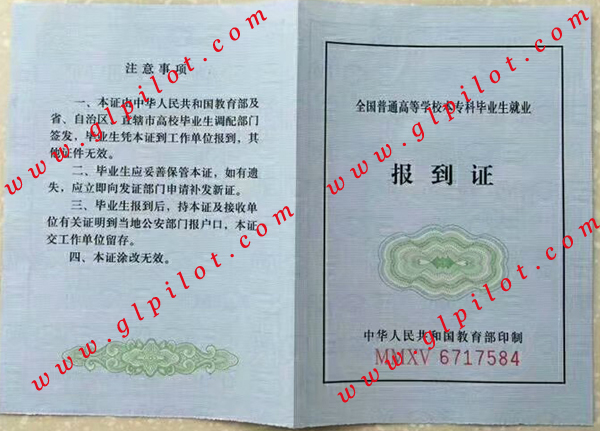 高校报到证样本_模板_图片