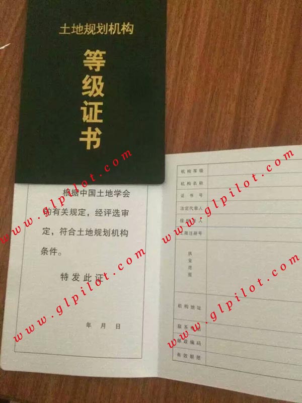 土地规划机构等级证书样本_模板_图片