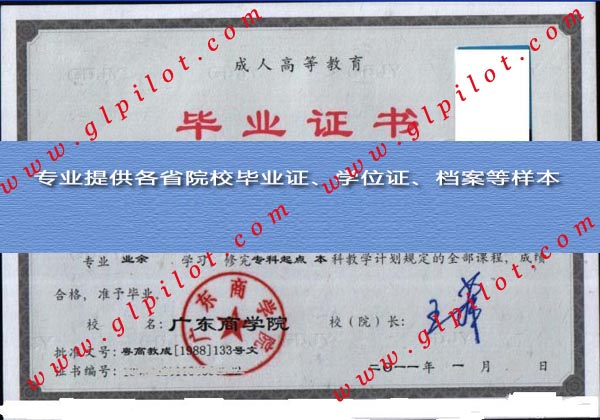 2011年广东金融学院毕业证样本_模板_图片