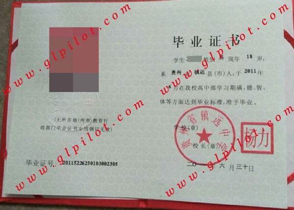 2011年贵州省镇远中学毕业证书样本_模板_图片 2011年贵州省镇远中学毕业证书样本_模板_图片