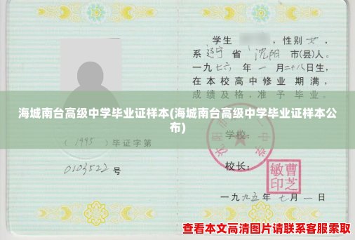 海城南台高级中学毕业证样本(海城南台高级中学毕业证样本公布)