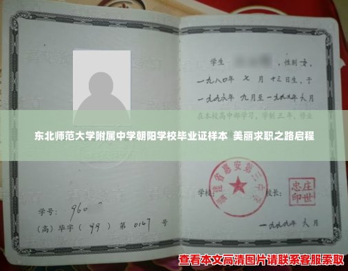 东北师范大学附属中学朝阳学校毕业证样本 美丽求职之路启程 东北师范大学附属中学朝阳学校毕业证样本 美丽求职之路启程