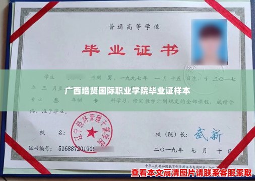 广西培贤国际职业学院毕业证样本