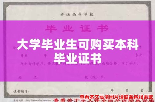 大学毕业生可购买本科毕业证书
