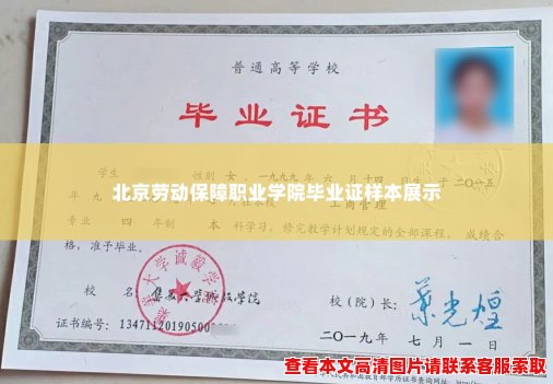北京劳动保障职业学院毕业证样本展示