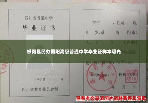 枞阳县民办振阳高级普通中学毕业证样本曝光