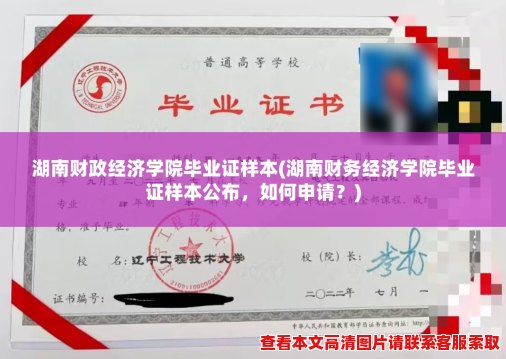 湖南财政经济学院毕业证样本(湖南财务经济学院毕业证样本公布，如何申请？)