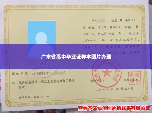 广东省高中毕业证样本图片办理