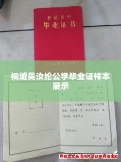 桐城吴汝纶公学毕业证样本展示