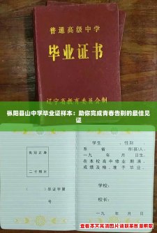 枞阳县山中学毕业证样本：助你完成青春告别的最佳见证