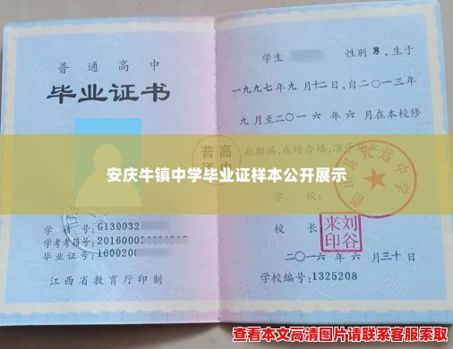 安庆牛镇中学毕业证样本公开展示