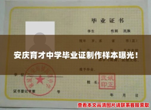 安庆育才中学毕业证制作样本曝光！