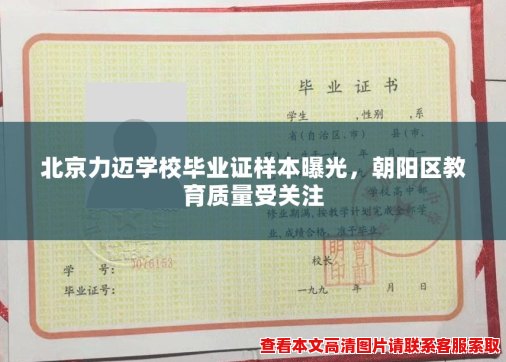 北京力迈学校毕业证样本曝光，朝阳区教育质量受关注