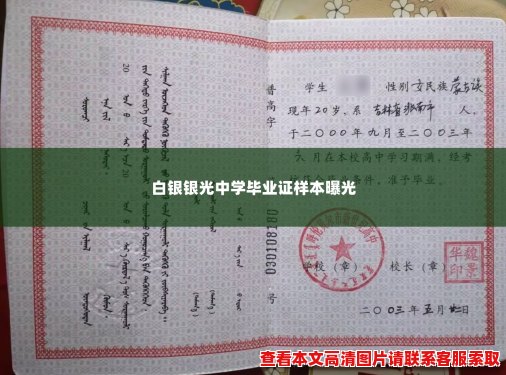 白银银光中学毕业证样本曝光