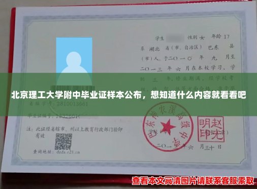 北京理工大学附中毕业证样本公布,想知道什么内容就看看吧 北京理工大学附中毕业证样本公布,想知道什么内容就看看吧