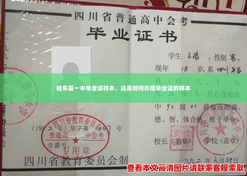 桂东县一中毕业证样本，这是如何办理毕业证的样本