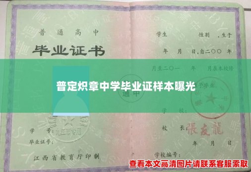 普定炽章中学毕业证样本曝光