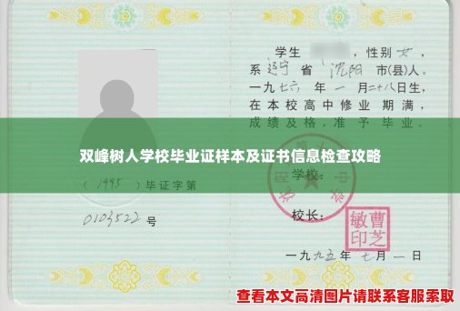 双峰树人学校毕业证样本及证书信息检查攻略