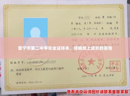 普宁市第二中学毕业证样本,领略纸上成长的喜悦 普宁市第二中学毕业证样本,领略纸上成长的喜悦