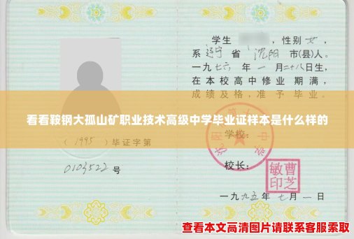看看鞍钢大孤山矿职业技术高级中学毕业证样本是什么样的 看看鞍钢大孤山矿职业技术高级中学毕业证样本是什么样的