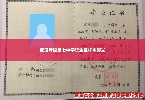 武汉黄陂第七中学毕业证样本曝光