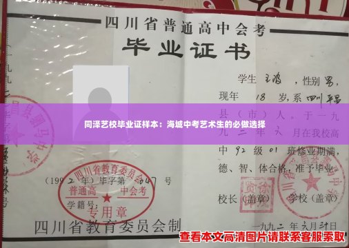 同泽艺校毕业证样本:海城中考艺术生的必做选择 同泽艺校毕业证样本:海城中考艺术生的必做选择