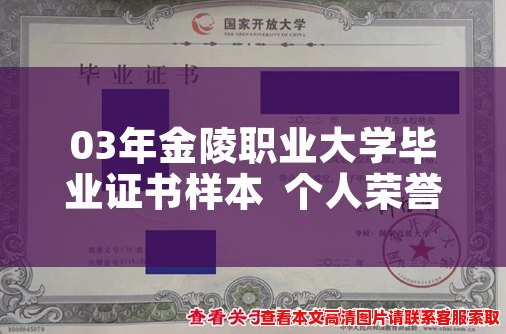 03年金陵职业大学毕业证书样本 个人荣誉证书样本 03年金陵职业大学毕业证书样本 个人荣誉证书样本