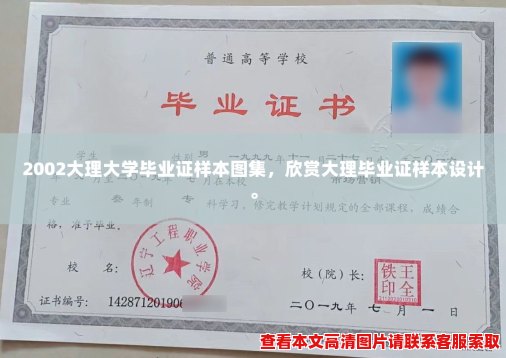2002大理大学毕业证样本图集，欣赏大理毕业证样本设计。