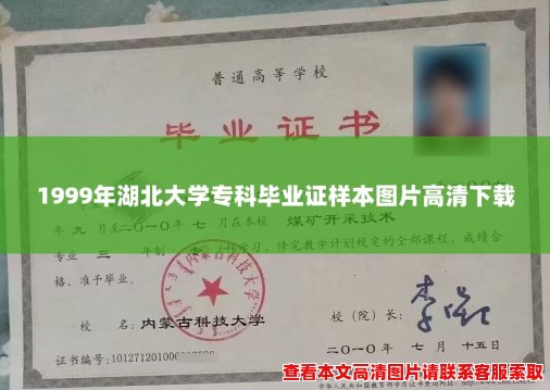 1999年湖北大学专科毕业证样本图片高清下载