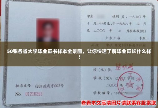 50张各省大学毕业证书样本全景图，让你快速了解毕业证长什么样！
