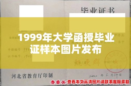 1999年大学函授毕业证样本图片发布