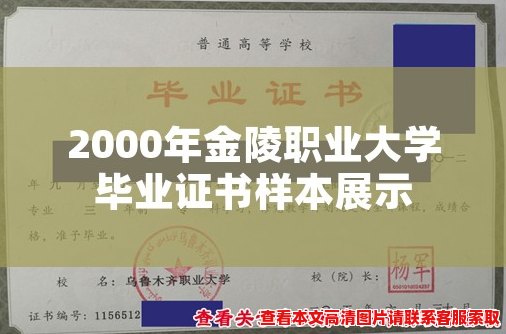 2000年金陵职业大学毕业证书样本展示 2000年金陵职业大学毕业证书样本展示