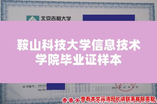 鞍山科技大学信息技术学院毕业证样本