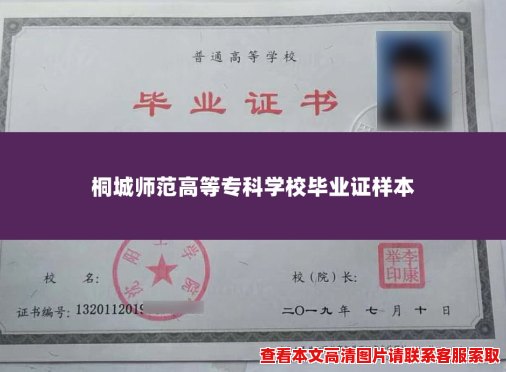 桐城师范高等专科学校毕业证样本 桐城师范高等专科学校毕业证样本