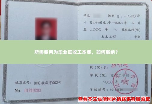 所需费用为毕业证收工本费,如何缴纳? 所需费用为毕业证收工本费,如何缴纳?