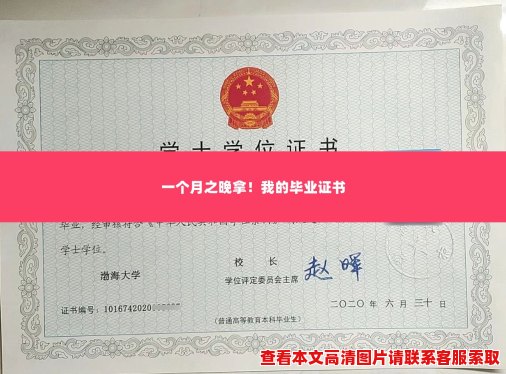 一个月之晚拿！我的毕业证书