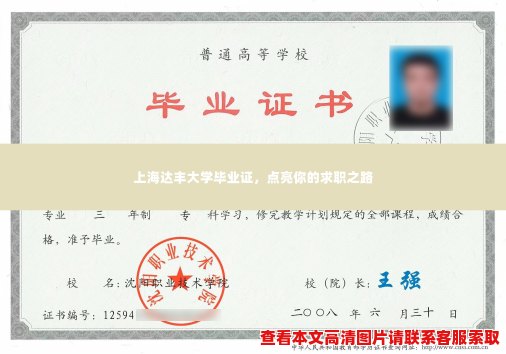 上海达丰大学毕业证，点亮你的求职之路