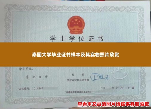 泰国大学毕业证书样本及其实物照片欣赏