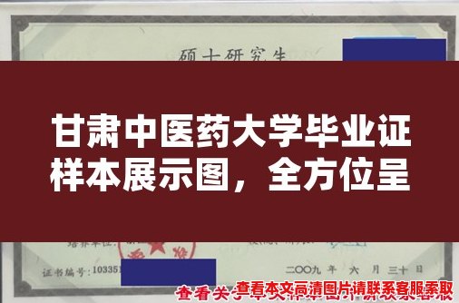 甘肃中医药大学毕业证样本展示图，全方位呈现毕业证证书信息