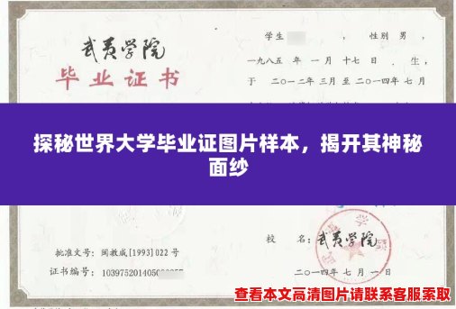 探秘世界大学毕业证图片样本，揭开其神秘面纱
