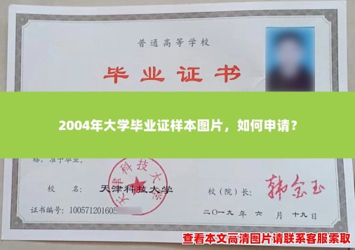 2004年大学毕业证样本图片，如何申请？