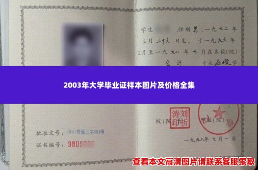 2003年大学毕业证样本图片及价格全集
