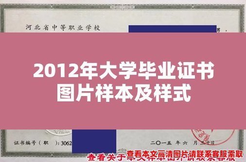 2012年大学毕业证书图片样本及样式